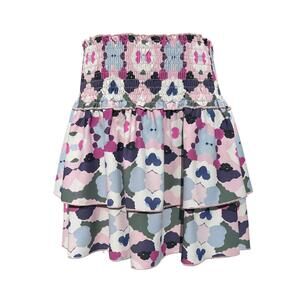 NEW PLEAT girls scottie skirt in magenta  ink blot